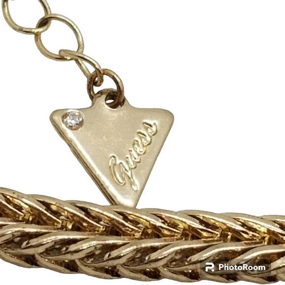 GUESS NWOT GOLDPLATED FOXTAIL  ROPE STYLE CHAIN NECKLACE - Picture 5 of 6